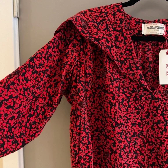 Zadig & Voltaire Tristan Floral Blouse, Size L - Picture 5 of 11